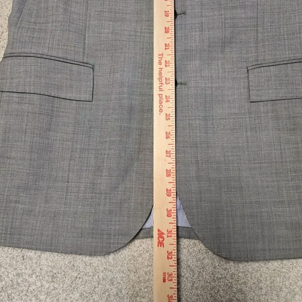 J Crew Ludlow Tollegno 1900‎ Wool Gray Two Button Blazer Mens 42L Career Preppy